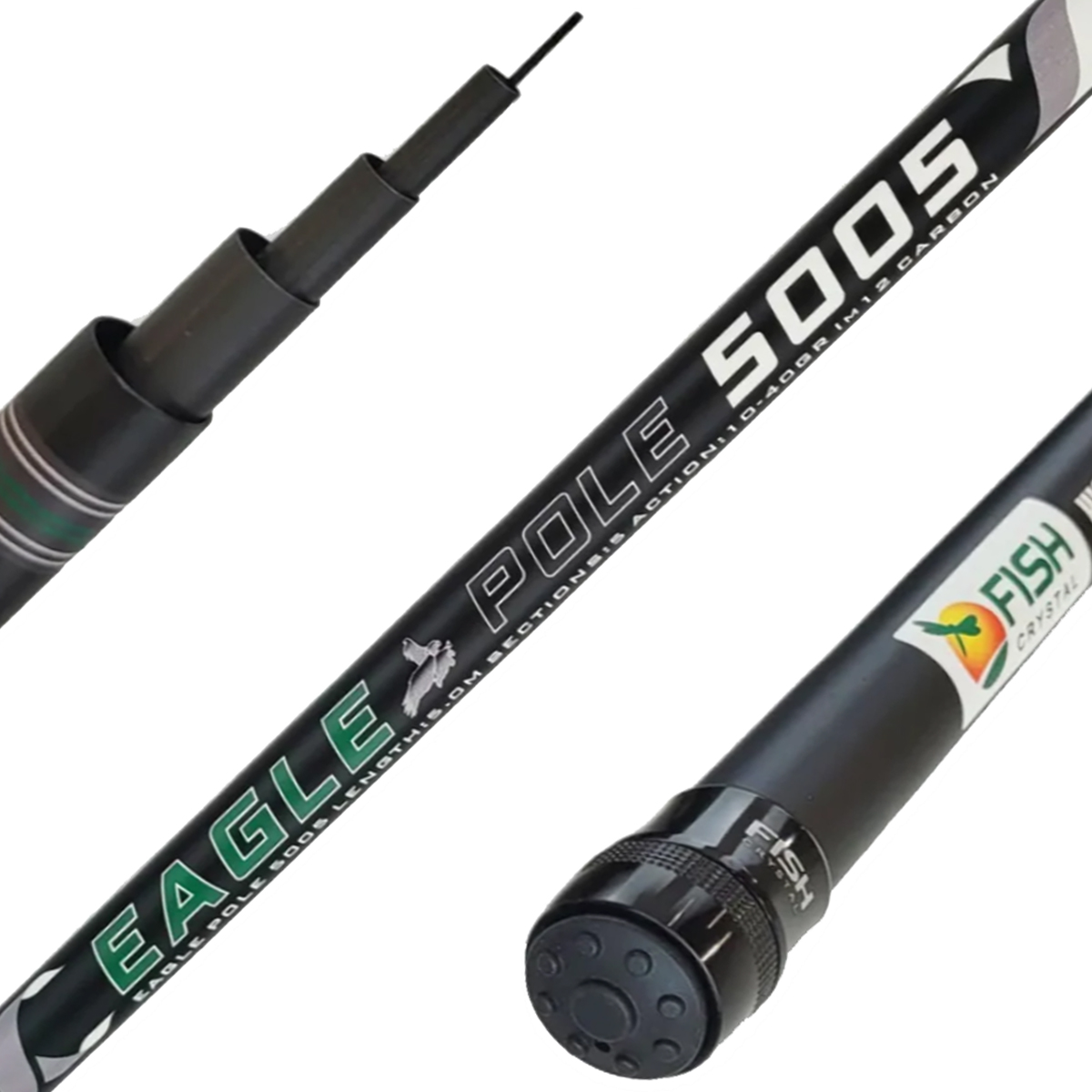 Изображение Удилище тел. без колец (маховое) “EAGLE POLE” FISH CRYSTAL , тест :10-40 гр. материал : CARBON 30T+40T “TORAY” (Япония)
